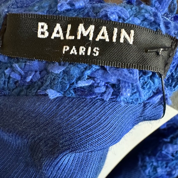 Blue Balmain Dress with gold buttons - Picture 4 of 7